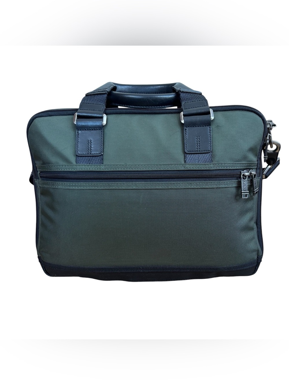 Tumi Alpha Bravo Men's Andersen Slim Commuter Brief Passenger Bag Green/Orange - Picture 4 of 10